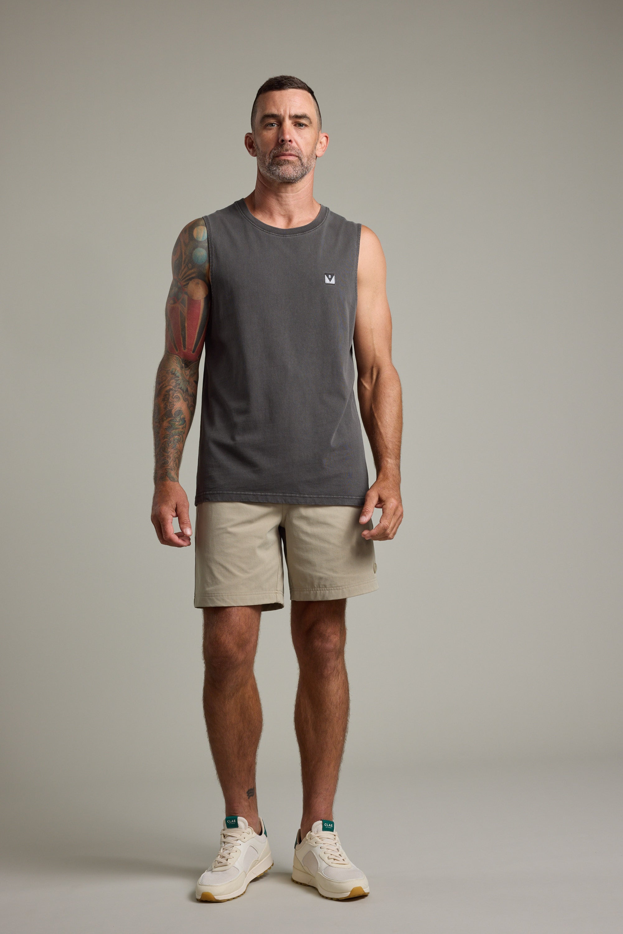 Barkers Newton Washed Singlet in washed black