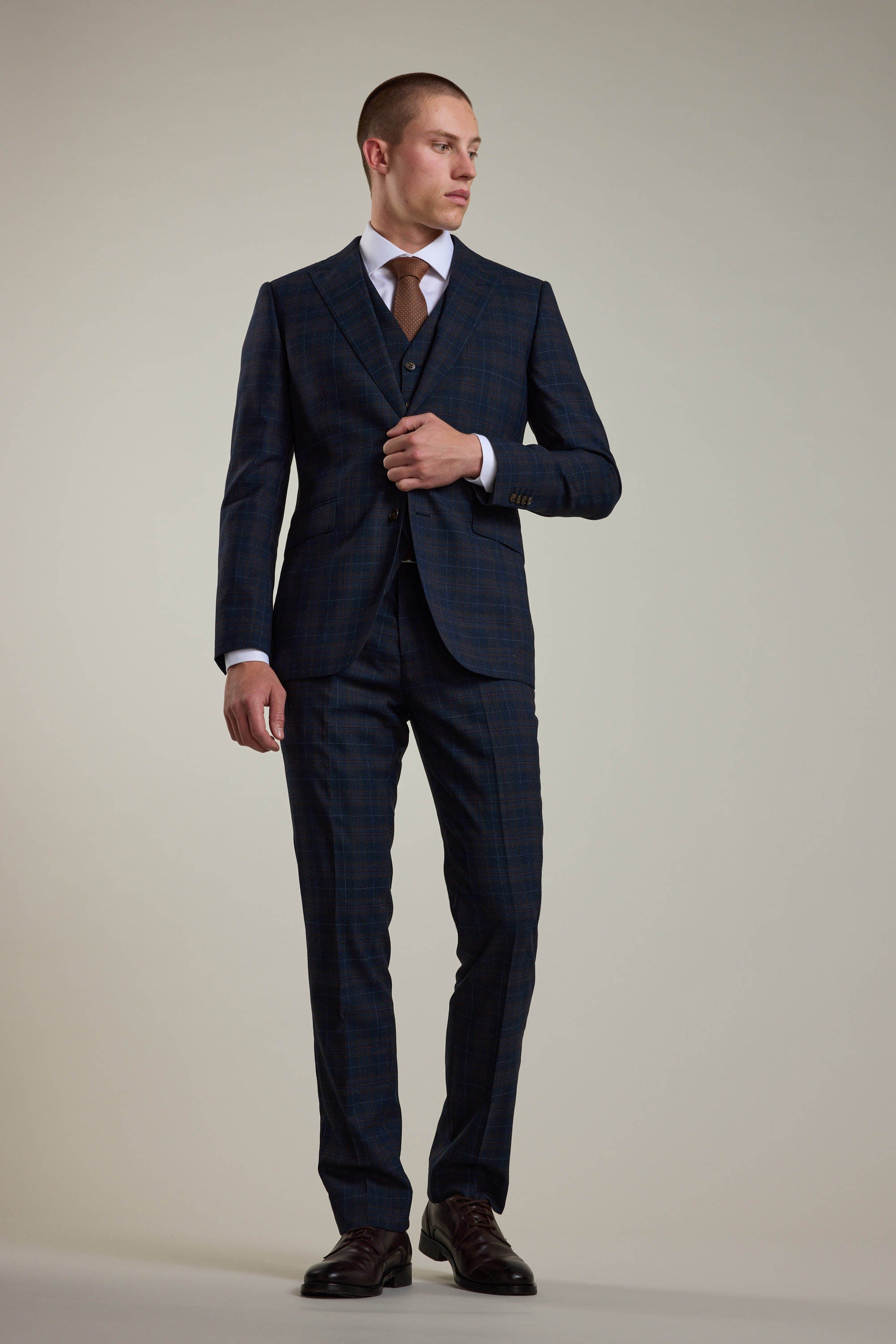 Barkers Lockhard Check Suit Trouser in navy check