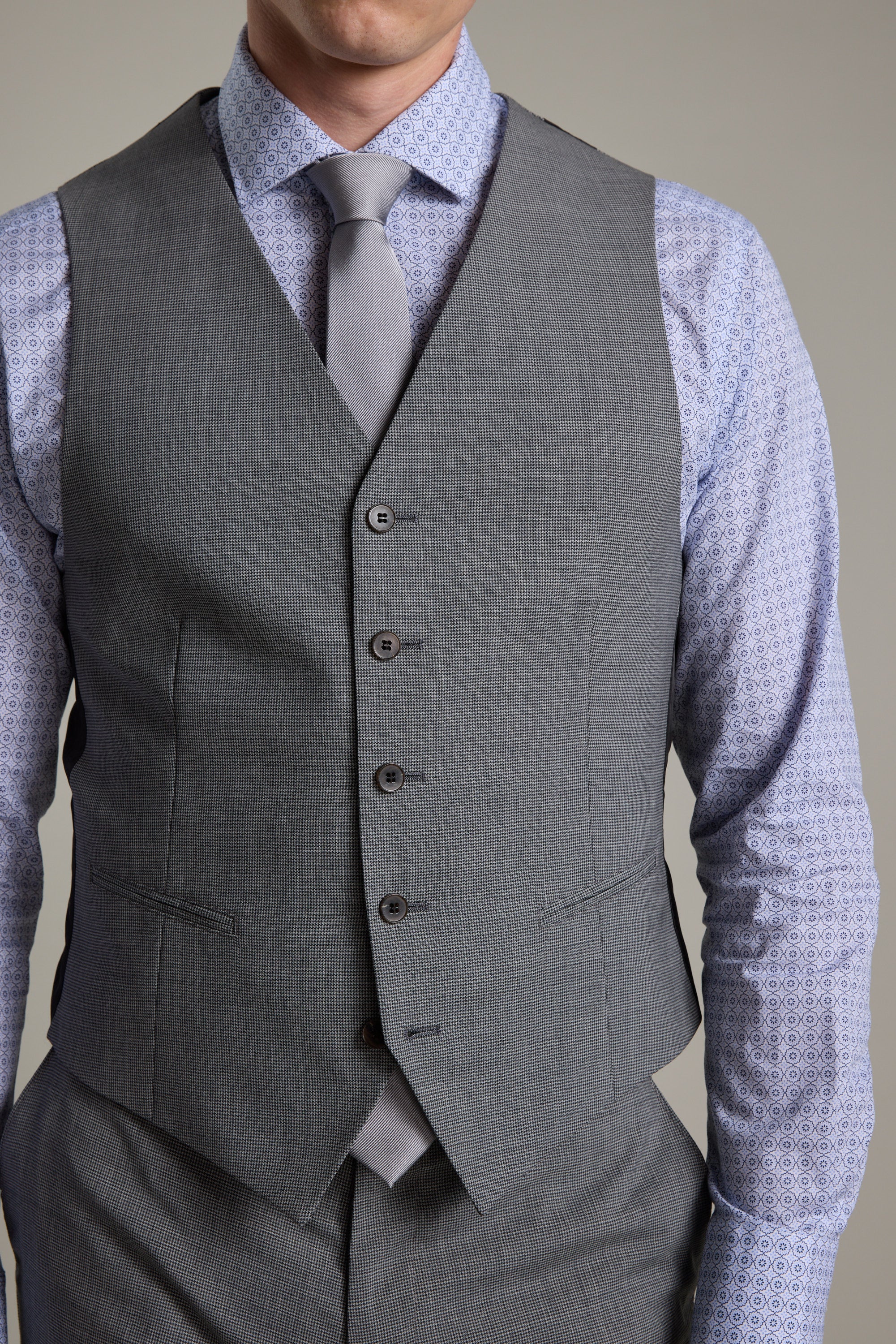 Barkers Henderson Waistcoat in grey, merino wool, additional view
