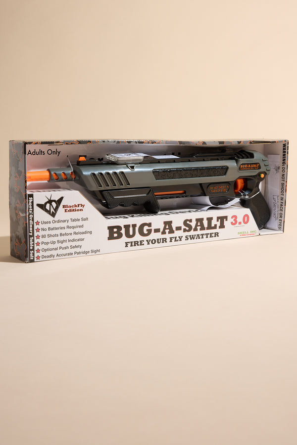 Boxed Bug-A-Salt 3.0 Black Fly by Other with black and orange accents.
