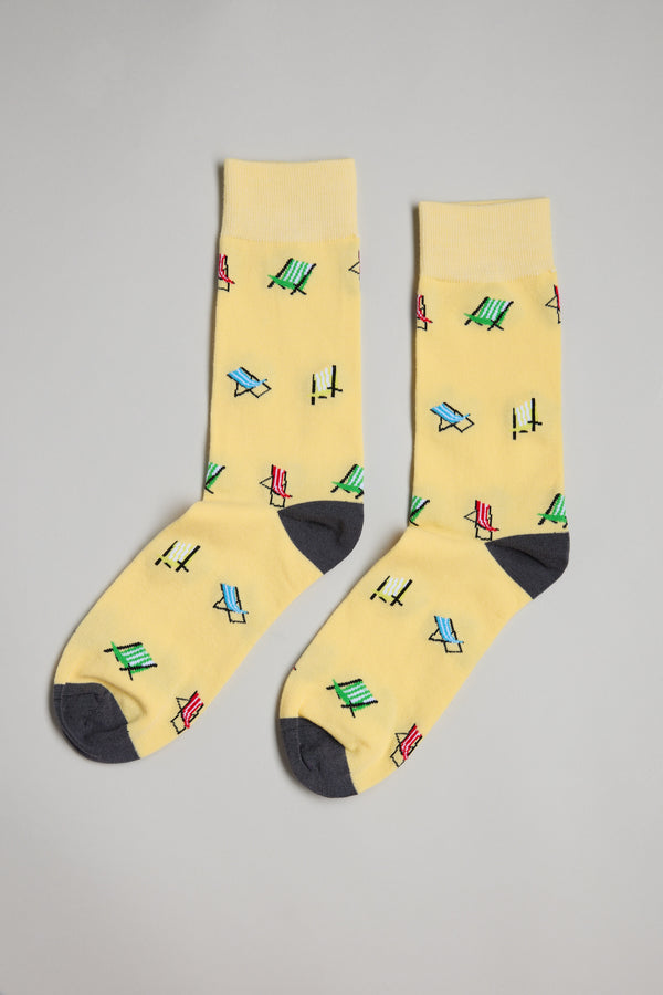 Barkers Deck Chair Sock in cream, alternate view