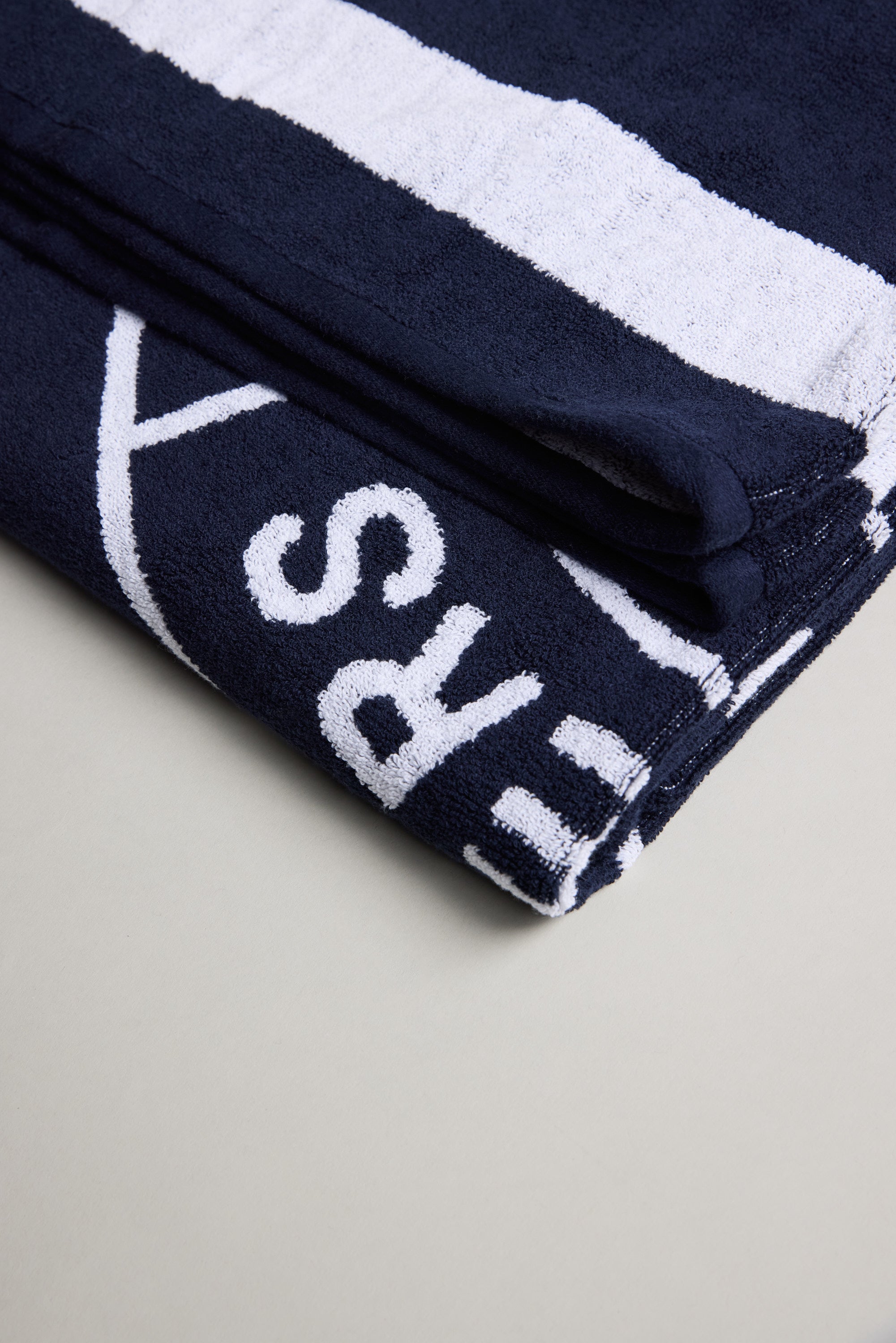 Barkers Beach Towel in navy, cotton, additional view