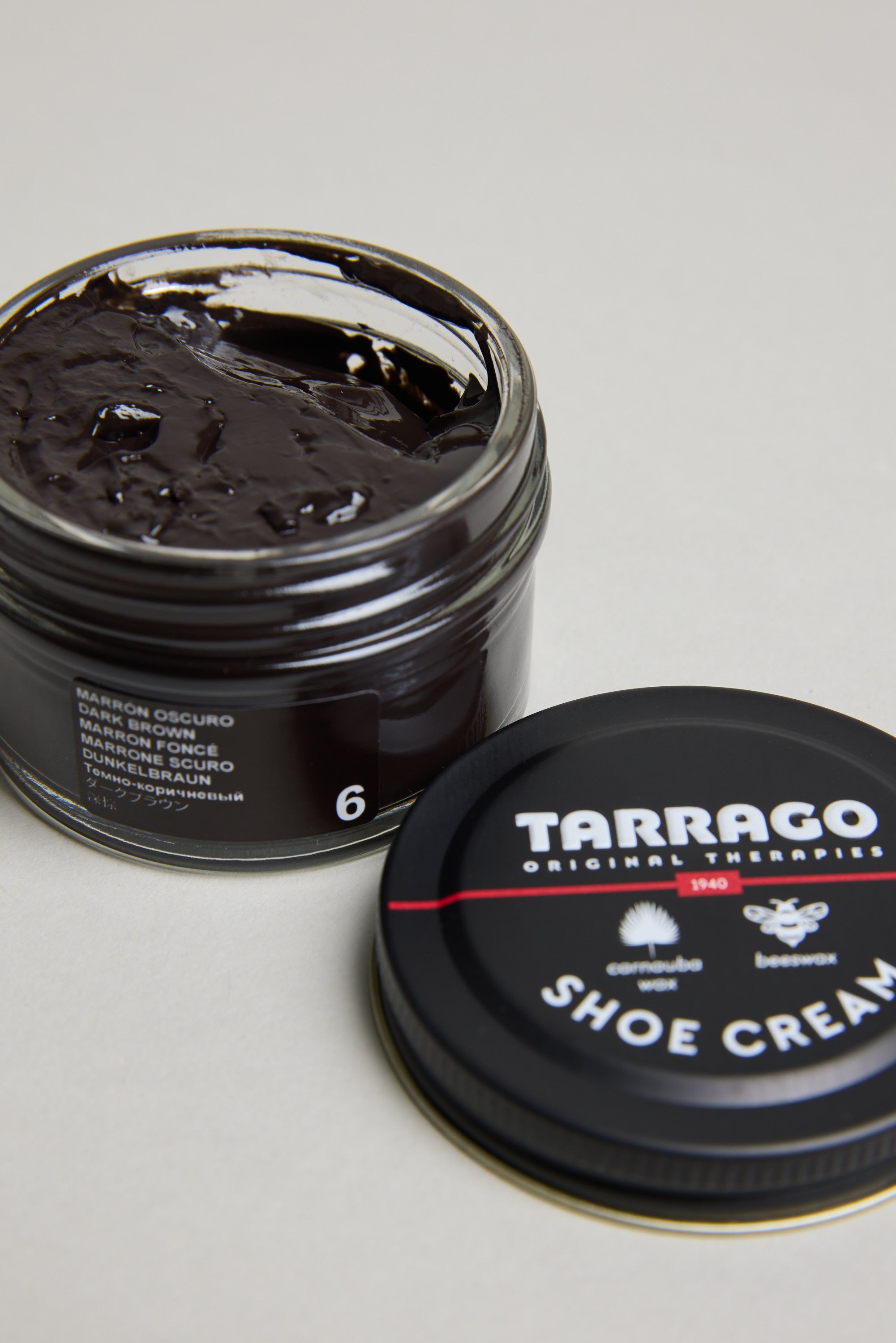 Tarrago Shoe Cream in dark brown, alternate view